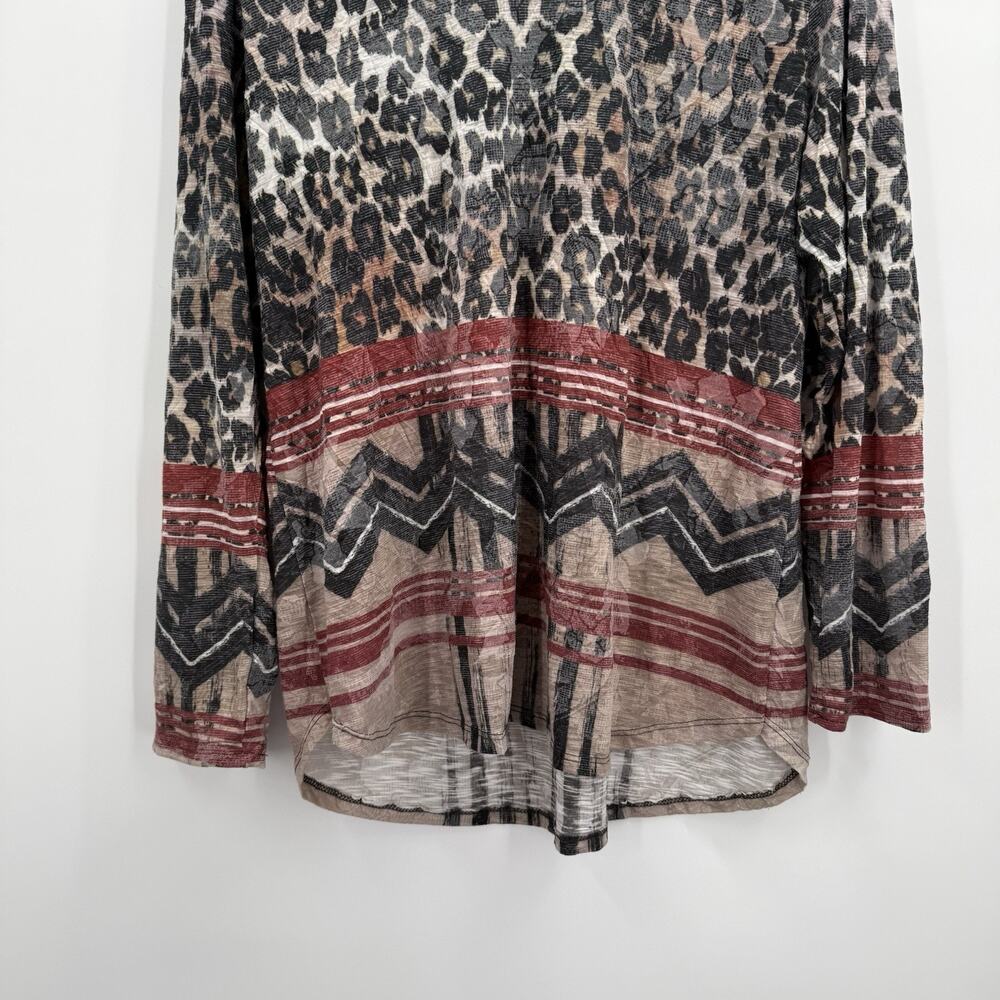 David‎ Cline Shirt Top Womens Large Safari Print Leopard Soft Tunic - Picture 7 of 10